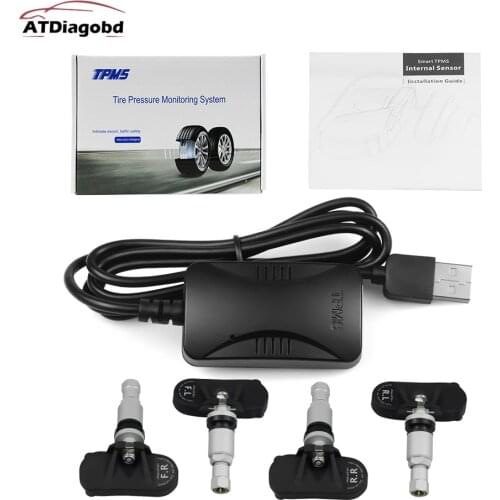 Vstm USB Android TPMS Car Tire Pressure Monitoring System Display 4 Internal Sensors Android Navigation Tyre Pressure Alarm