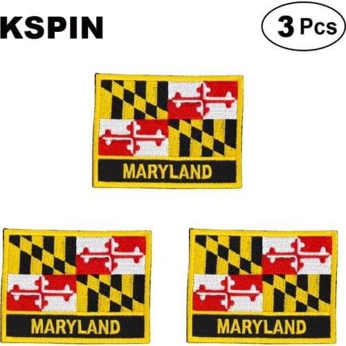 U.S.A Maryland Rectangular Shape Flag patches embroidered flag patches national flag patches for clothing DIY Decoration