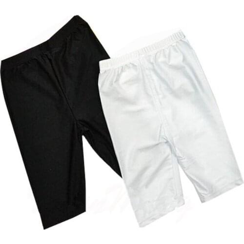 Ensnovo Girls Toddler Black Spandex Dance Shorts Elastic Waisted Nylon Stage Performance Workout Dance Shorts for Gymnastics