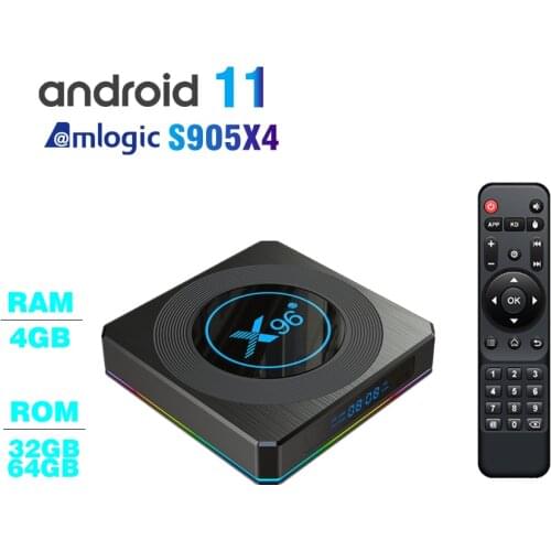 Android 11 TV BOX Amlogic S905X4 8K Smartest Decode Dual WIFI 2.4G/5G X96 X4 Media Player AV1