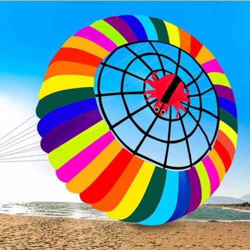 Diameter 200cm Power Single Line Rainbow Light Ring Kite / Ripstop Nylon Kites With Flying Tools Beach kite flying