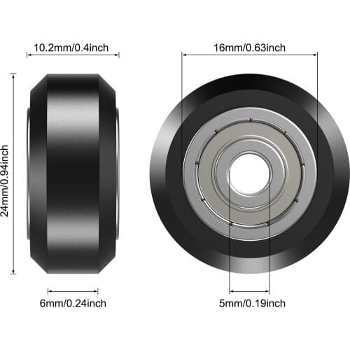 3D Printer Spare Part V Pulley Lint-free High-strength V Groove Wheel 2pcs 625ZZ Bearing 3D Printer V-wheel