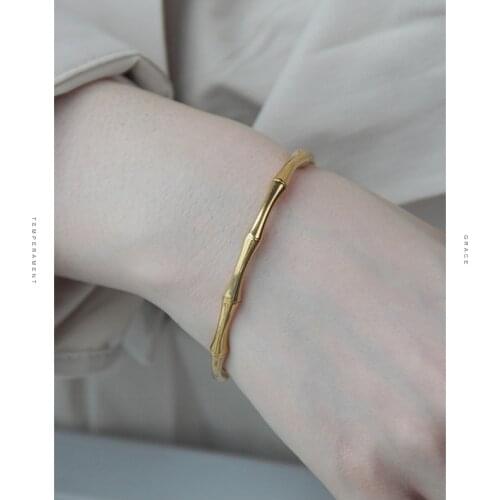 Design bamboo shape adjustable size Bracelet for woman fashion luxury Korean jewelry retro girls unusual Bracelet jewelry
