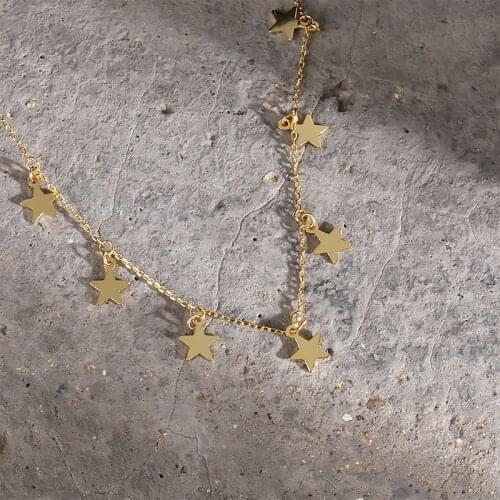 Silvology 925 Sterling Silver Five-pointed Star Choker Necklace 2021 Elegant Minimalist Short Necklace for Women Fashion Jewelry