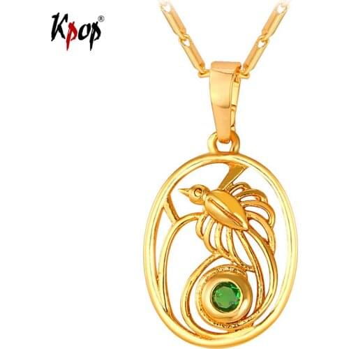 Women Flying Phoenix Bird Necklace Animal Jewelry With Austrian Rhinestone Gold Color Pendant With Chain Charm Necklace P178