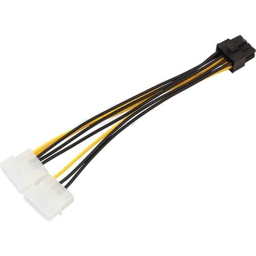 1pcs Dual 4Pin to 8Pin(6+2) graphics card power line dual 4PIN to 8PIN graphics cable supply