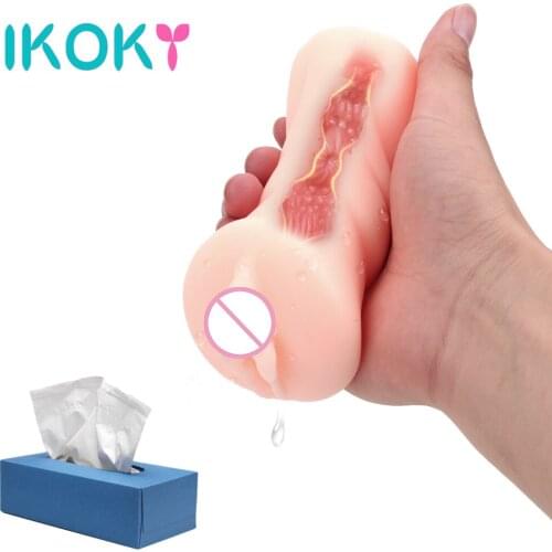 13cm Mini Real Vagina Male Masturbation Soft Tight Pussy Aircraft Cup Sex Toys for Men Glans Sucking Penis Massage Adult Product