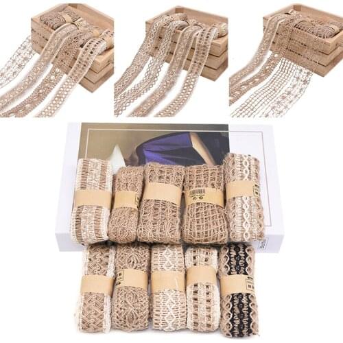 2M/Roll Natural Hemp Rope Jute Ribbon Wedding Birthday Gift Decoration Jute Burlap Roll DIY Sewing Craft Supplies Home Decor