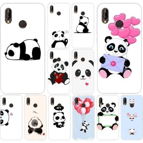 25AS Panda Cartoon Soft Silicone Tpu Cover phone Case for Huawei P20 P30 Pro Mate 10 20 lite