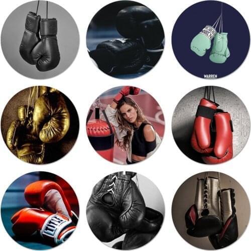 58mm Sport Boxing Gloves Icons Pins Badge Decoration Brooches Metal Badges For Backpack Decoration