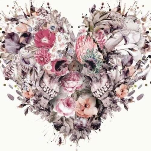 Diamond Mosaic 100% Full Diamond Embroidery Skull Head Flowers Diamond Cross Stitch Crystal Diamond Sets Unfinished Decorative