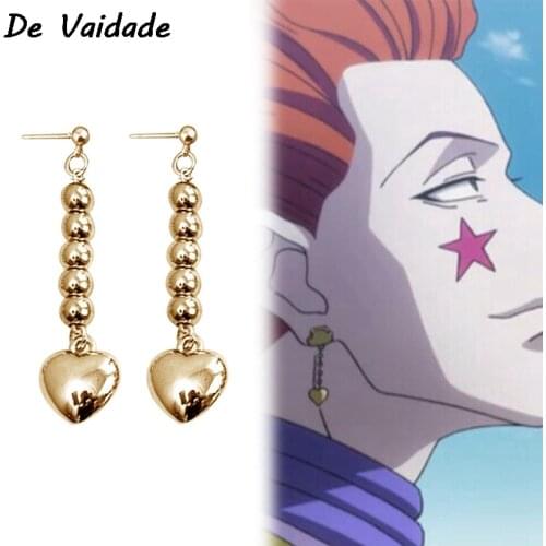 Anime Earring HUNTER X HUNTER Hisoka Cosplay Golden Heart Cosplay Costume Prop