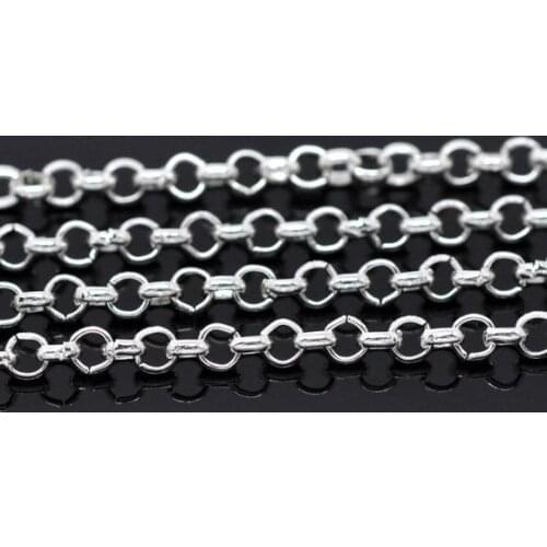 Free shipping!!!!100M/lot Silver Plated Link-Opened Chain 3.2x0.5mm