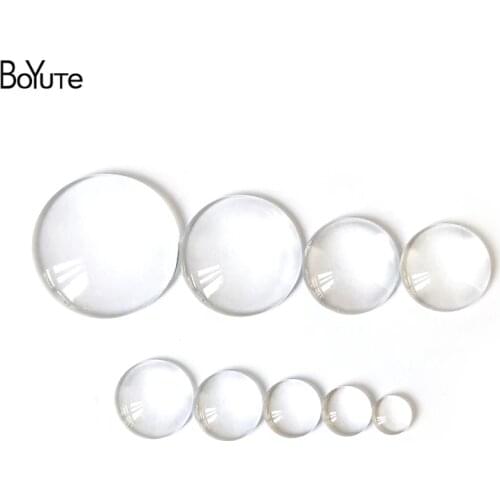 BoYuTe Diy Jewelry Accessories Transparent Round Glass Cabochon 6MM 8MM 10MM 12MM 14MM 15MM 16MM 18MM 20MM 25MM 30MM Cabochon