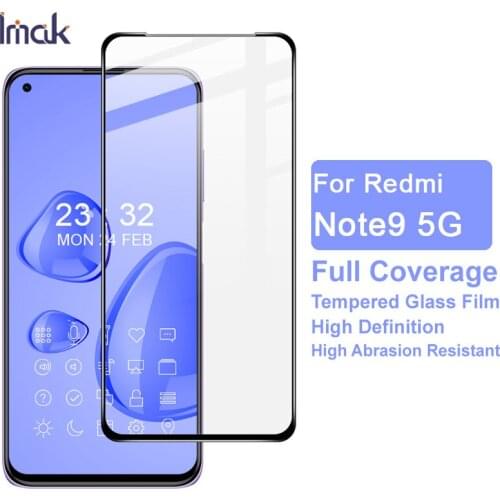 For Xiaomi Redmi Note9 5G Imak Full Screen AB Glue Pro+Version Tempered Glass Screen Protector Glass Film Black