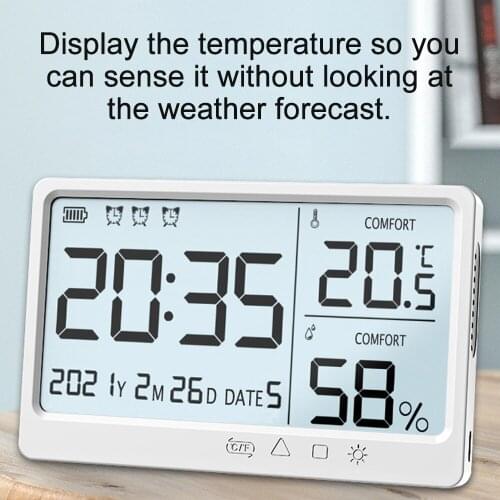 LCD Electronic Temperature Humidity Meter Electronic High Precisions Temperature Hygrometer Alarm Clock