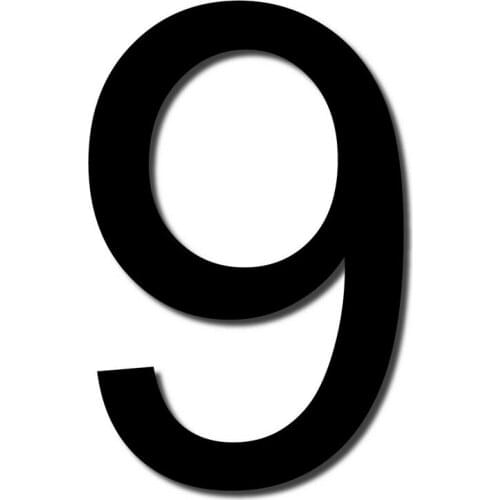 Customized HOUSE NUMBER Arial 9 Acrylic Large Cool Stylish Modern Gloss Black DIY