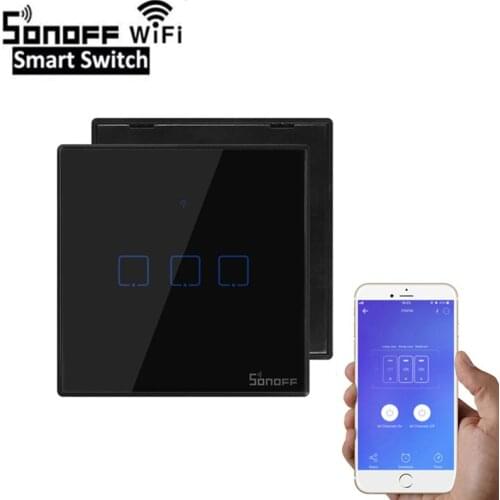 Sonoff T3 EU/UK 86 Size 1/2/3 gang TX Series 433Mhz RF Remote Controlled Wifi Switch With Border Works With Alexa Google Home