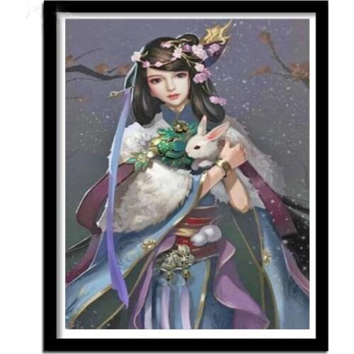 Ancient beauty Picture 5D DIY Diamond Painting Oriental woman,singer,geisha Full Square round Diamond Embroidery Rhinestone Cros