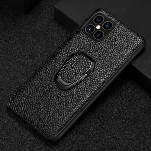 Leather Case For Iphone 12 11 Pro Xs Max Magnet Back Cover With Finger Ring For Iphone X Xr 7 8 Plus 12 5.4 6.1 6.7 Inch Fundas