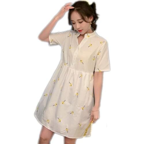 Summer Dress Woman Maternity Dresses Clothes for Pregnant Women Fashion Short Embroidery Casual Pregnancy Dresses Womens Dress