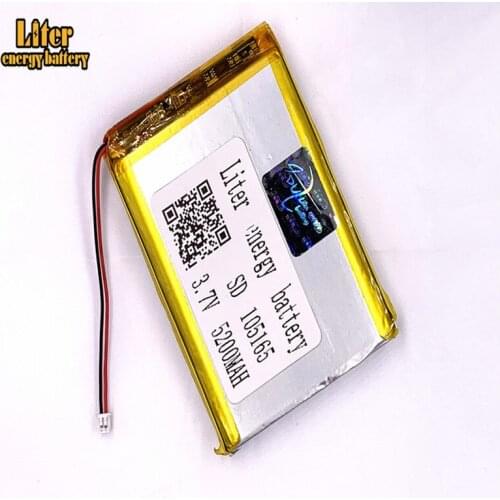 1.25MM 2pin connector 105165 3.7V 5200mah Lithium Polymer Battery for Medical equipment, beauty equipment rechargeable battery
