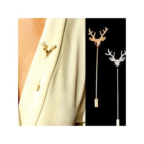 Fawn Head Brooch Man Zinc Alloy Hijab Pins Mens Gift Cc Jewelry Fawn Head Brooch