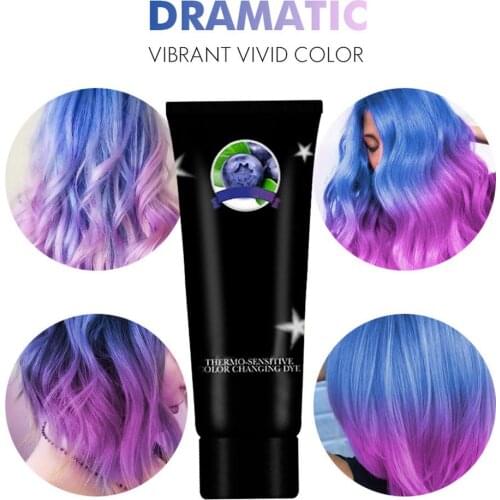 New Hair Dye Thermochromic Color Changing Dye Gray Hair Color Cream Thermo Sensing Shade Shifting Hair Color Wax Hair Styling