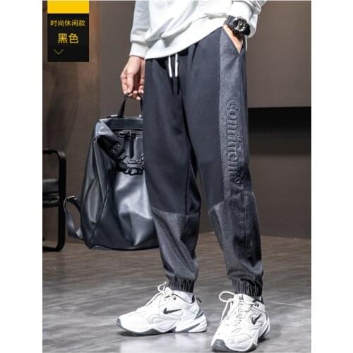 2021 New M-8xl Large Casual Handsome Jeans Cotton Knit Denim Track Pants Oversize Pants Harajuku Sportswear Hip-hop Clothing