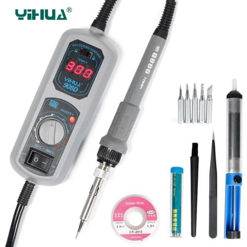 YIHUA Soldering iron 60W Celsius Fahrenheit temperature ajustable welder welding station electronic component Electric iron