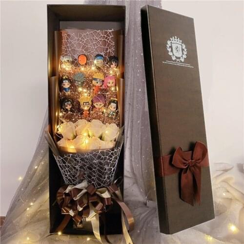 Hand Made Lovely Plastic Anime Action Figure Toys Cartoon Bouquet Gift Box Valentine Birthday Graduation Christmas Gifts