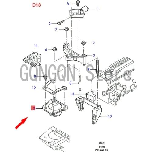 CAR Engine Foot Glue Septum Assembly For dMo nd eoF ies ta Engine Side Mounting Bracket Engine Mounting Rubber Pad