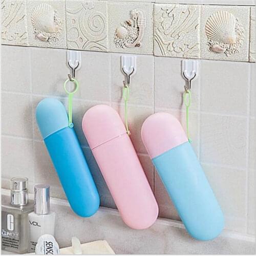 Portable Toothbrush Box Travel Toothbrush Organizer Dustproof Tooth Brush Protect Case With Hanging Rope Bathroom Accessories