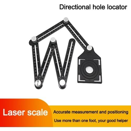 Tile Positioner Aluminum Alloy Six Folding Ruler Hole Opener Adjustable Universal Faucet Folding Universal Punching Tool