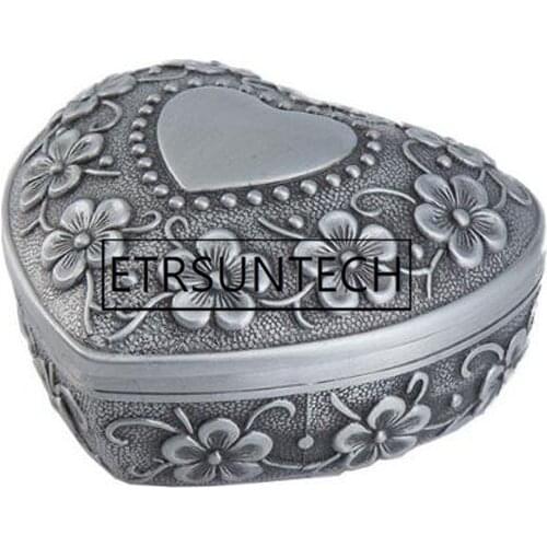48pcs Heart Love Jewelry Box Antique Alloy Case Ring Earring Necklace Storage Holder European Jewelry Box
