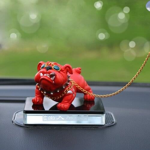 Animal Statues Resin Cute French Bulldog Car Decor Auto Interior Dashboard Home Decoration Doll Figurine Accessories Kids Gift