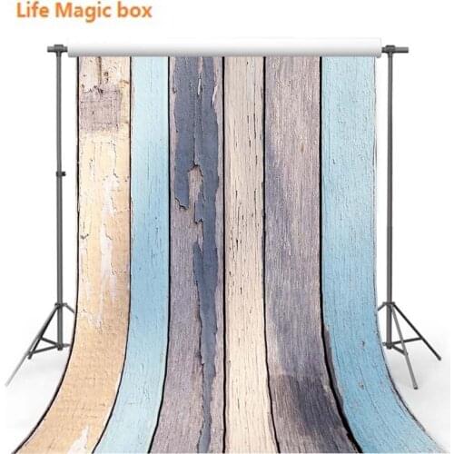 Studio Wallpaper Tuin Vinyl Achtergrond Colored Retro Vertical Wood Planks Foto-357