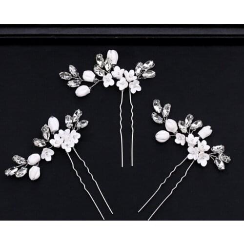 Bride Hairpins Wedding Luxury Decoration Headwear Jewelry Floral Elegant Stick