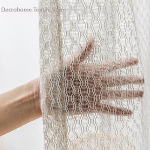 French Retro Texture Imitation Cotton and Linen Woven Curtains for Living Room and Bedroom Transmitting Simple Curtains Custom