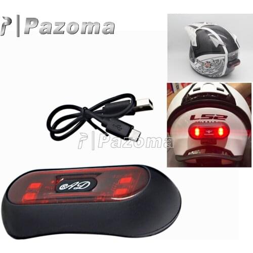 Night Ridding Motorcycle Helmet Waterproof USB Charge LED Helmet Light Safety Flash Signal Lamp Bike Moto Ultralight Helmet Lamp