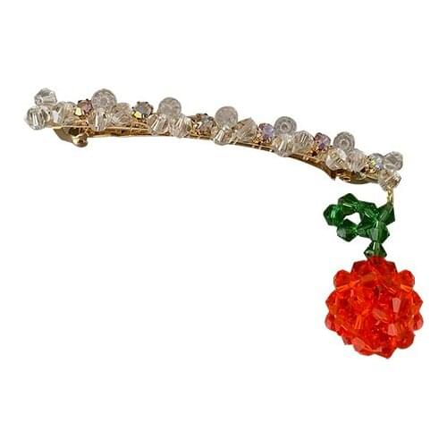 1 Pc Women Crystal Hairpin Beaded Strawberry Hairpin Sweet Girl Fringe Clip Wedding Headdress Fashion Jewelry New 2020 Hot Sale
