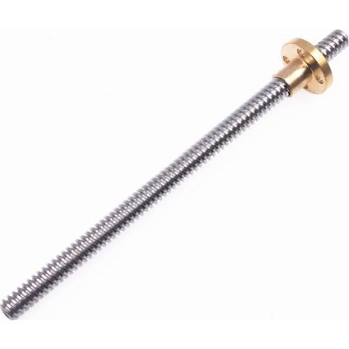 DuoWeiSi 3D Printer Parts T8 lead screw with nut 200mm length lead 1/2/4/8/12/14mm T-type screw for Stepper motor