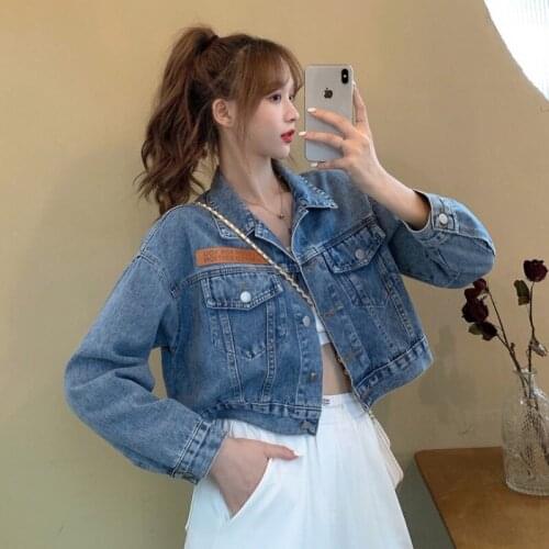 Womens Jackets Spring 2021 Oversized Jacket Women Long Sleeve Tops Woman Jean Coats Female Clothes Fashion Veste Femme TN2686