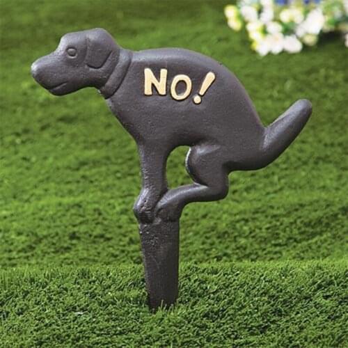 No Dog Pooping Sign Solid Cast Iron To Prevent Dogs Pooping Large Painted Outdoor Lawn Garden Courtyard Decoration