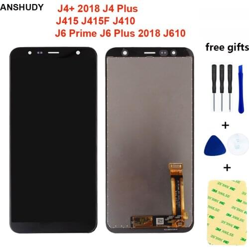 For Samsung Galaxy J4+ 2018 J4 Plus J415 J415F J410 J6 Prime J6 Plus 2018 J610 LCD Display Touch Screen Sensor Replacement Parts