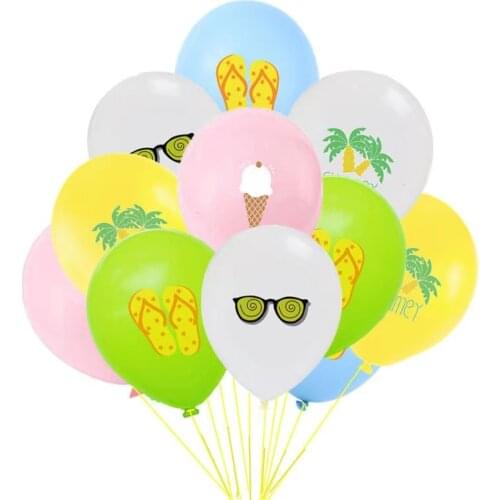 10pcs12 inch summer ice cream glasses leaf latex balloon Hawaiian theme birthday party childrens toy baby shower