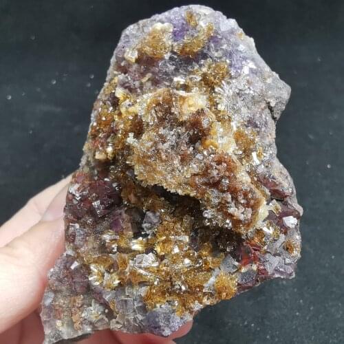 166.9gNatural rare fluorite anhydrite and purple fluorite associated mineral specimen stone and CRYSTAL HEALING CRYSTAL QUARTZ G