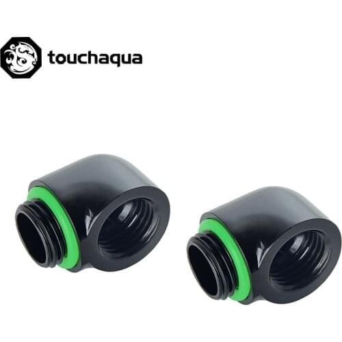 2PCS Bitspower Touchaqua G1/4" 90 Rotary Adapter Water Loop Fittings Black ,Silver,TA-F39