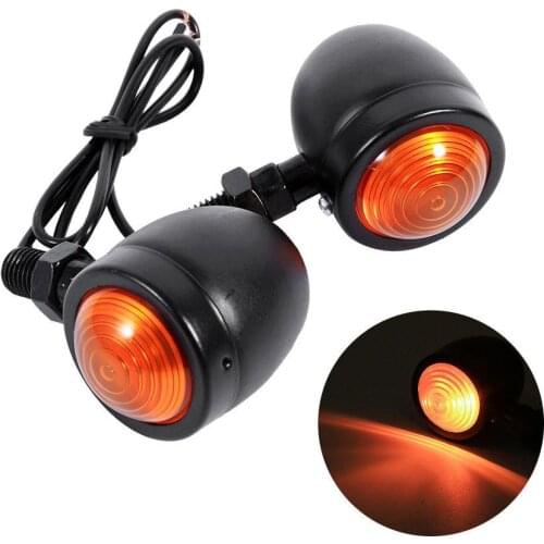 2PCs Motorcycle Turn Signal Bullet LED Indicator Light Amber Moto Blinker Lights Lamp For Harley Cafe Racer Yamaha Honda Suzuki