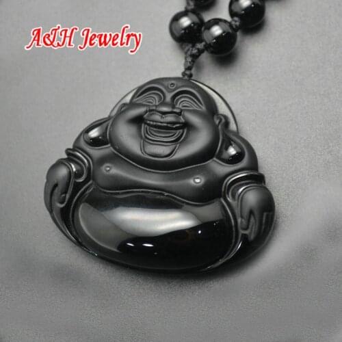 5pcs Super High Quality Laughing Buddha Pendant With 18~24 Inches Adjustable Chain Necklace